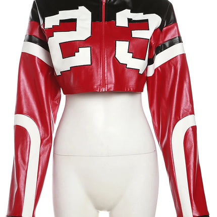 Weird Puss Faux Leather Varsity – Hipster Streetwear Crop Coat
