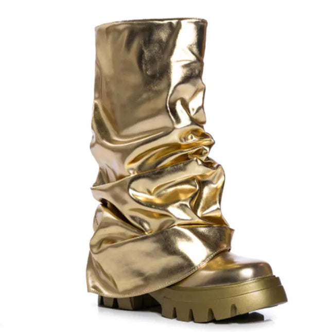 Women’s Mid-Calf Platform Pleated Boots