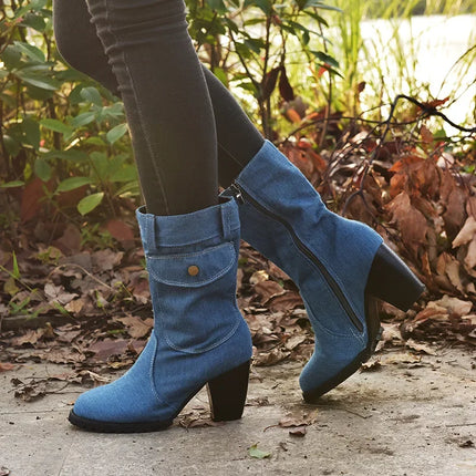 2025 Women’s Denim Pointed Toe Cowboy Boots