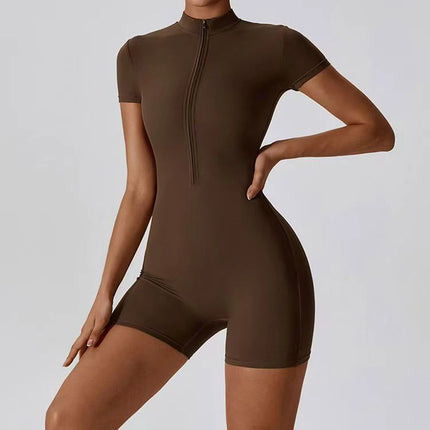 Women’s Slim Fit Short Sleeve Yoga Jumpsuit