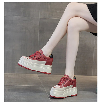 Fujin 9cm Cow Suede Platform Wedge Shoes