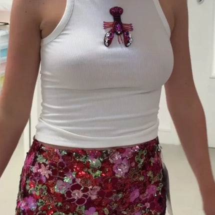Sequined Lobster Vest – Women’s Summer Top