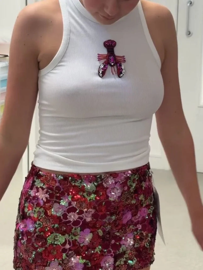 Sequined Lobster Vest – Women’s Summer Top