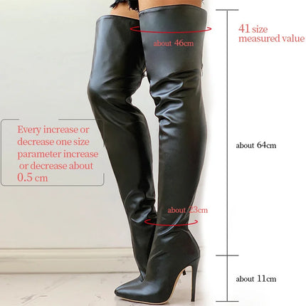 Black Over-The-Knee Stiletto Boots – 11cm Heels