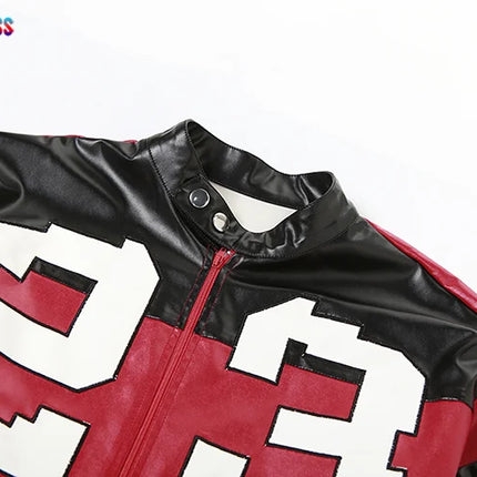 Weird Puss Faux Leather Varsity – Hipster Streetwear Crop Coat