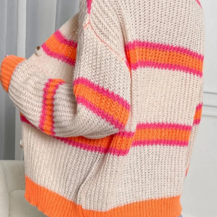 Women’s Loose Striped Knit Cardigan