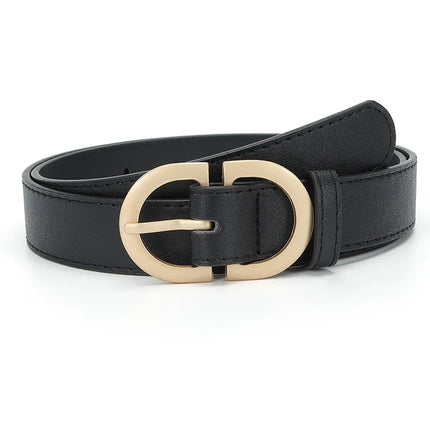 105cm Women’s Black Belt with Metal Buckle