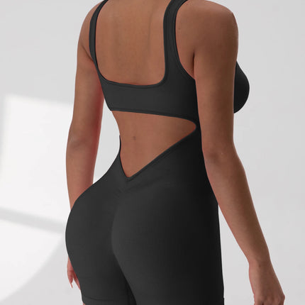 Women’s Sexy U-Neck Backless Slim Romper Jumpsuit