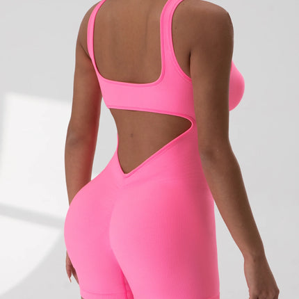 Women’s Sexy U-Neck Backless Slim Romper Jumpsuit