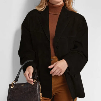 2025 Autumn Suede Jacket – Casual Single-Breasted Street Coat