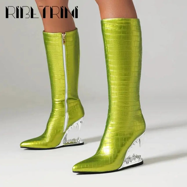 Women’s INS Motorcycle Platform Knee-High Boots