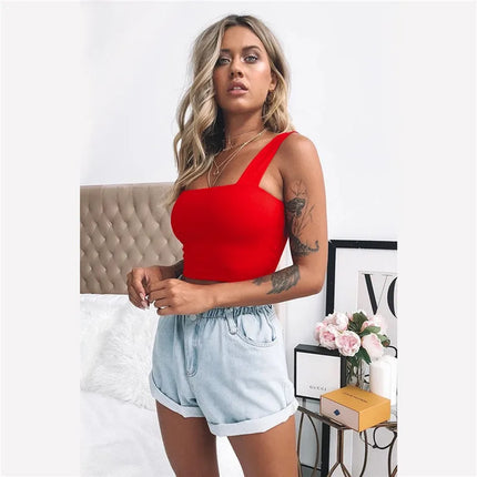 Square Neck Summer Crop – Sexy Backless Casual Tank