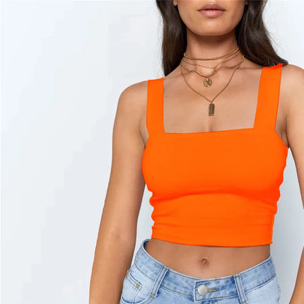 Square Neck Summer Crop – Sexy Backless Casual Tank