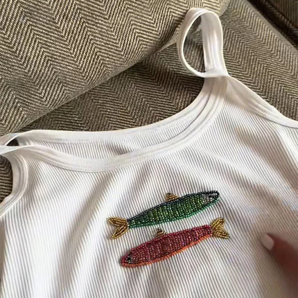Sequined Lobster Vest – Women’s Summer Top