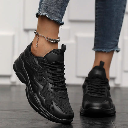 Lightweight Black Mesh Unisex Casual Sneakers