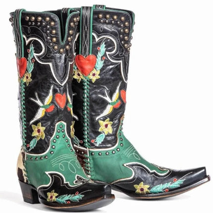 Women’s Embroidered Leather Western Cowboy Boots