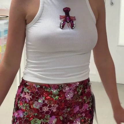 Sequined Lobster Vest – Women’s Summer Top