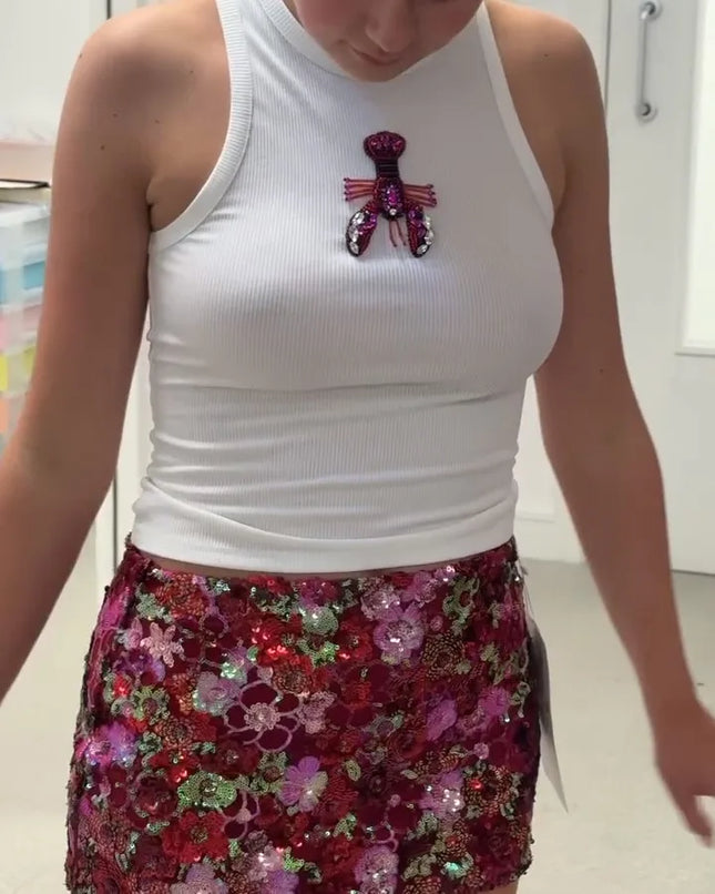 Sequined Lobster Vest – Women’s Summer Top