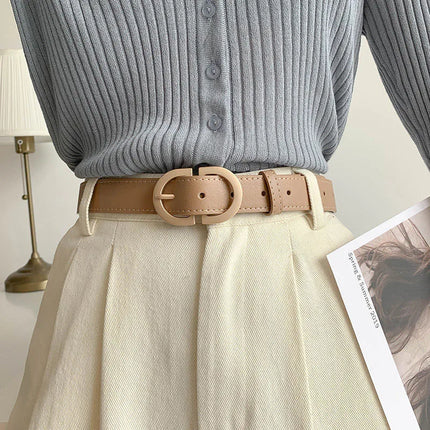 105cm Women’s Black Belt with Metal Buckle
