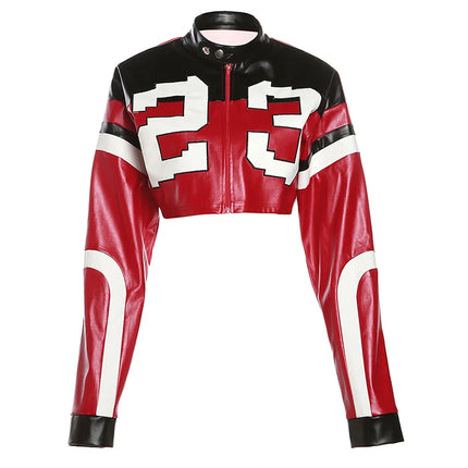 Weird Puss Faux Leather Varsity – Hipster Streetwear Crop Coat