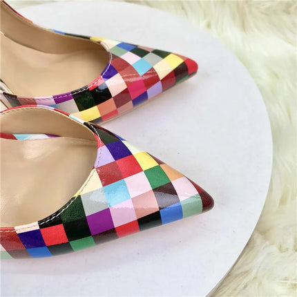 Women’s Checkered Pointed-Toe Stiletto Pumps