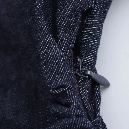 ETJ 2025 Denim Midi Dress – 1975 Retro Slim Fit with Lapel