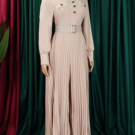 Wmstar Office Lady Buttoned Maxi Jumpsuit with Belt – Fall 2025