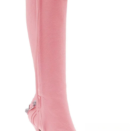 Women’s Pointed Rivet Tassel Knee-High Boots with Side Zip