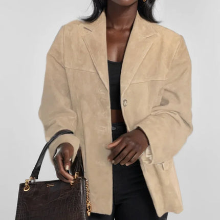 2025 Autumn Suede Jacket – Casual Single-Breasted Street Coat