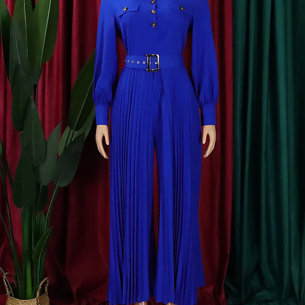 Wmstar Office Lady Buttoned Maxi Jumpsuit with Belt – Fall 2025