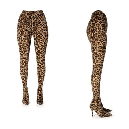 Women’s Elastic High-Heel Jumpsuit Boots