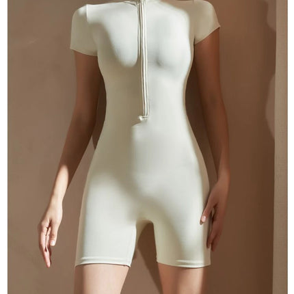 Women’s Slim Fit Short Sleeve Yoga Jumpsuit
