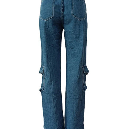 Women’s High-Waist Patchwork Hollow-Out Ripped Jeans