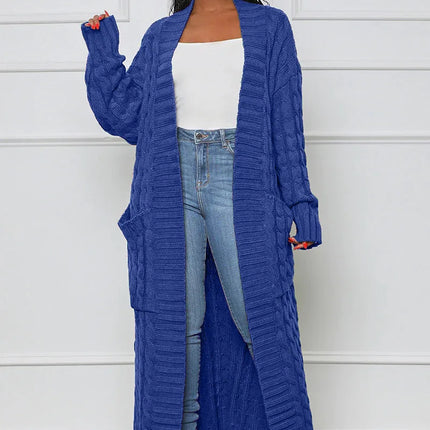 Women’s Yellow Crochet Knit Long Cardigan