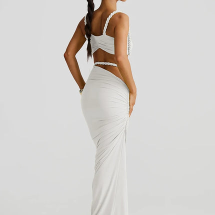 Weird Puss 2-Piece Bandage Set – Square Neck Bra & Ruched Skirt