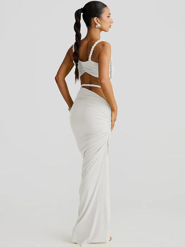 Weird Puss 2-Piece Bandage Set – Square Neck Bra & Ruched Skirt
