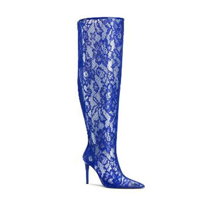Women’s Summer Clear PVC Thigh-High Pointed-Toe Heels