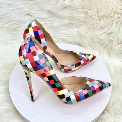 Women’s Checkered Pointed-Toe Stiletto Pumps