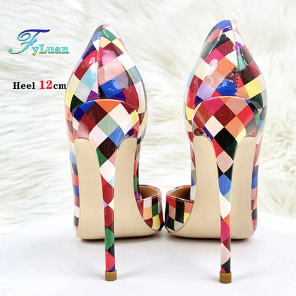 Women’s Checkered Pointed-Toe Stiletto Pumps