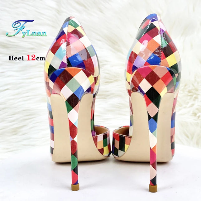 Women’s Checkered Pointed-Toe Stiletto Pumps