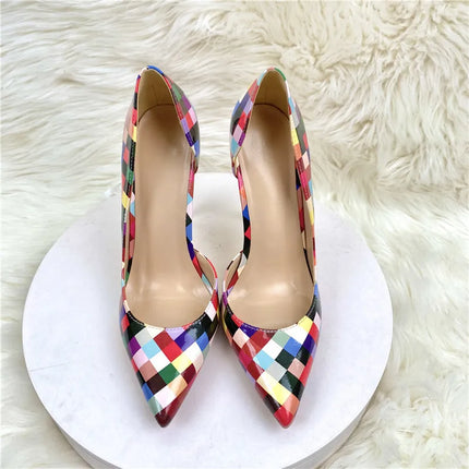 Women’s Checkered Pointed-Toe Stiletto Pumps