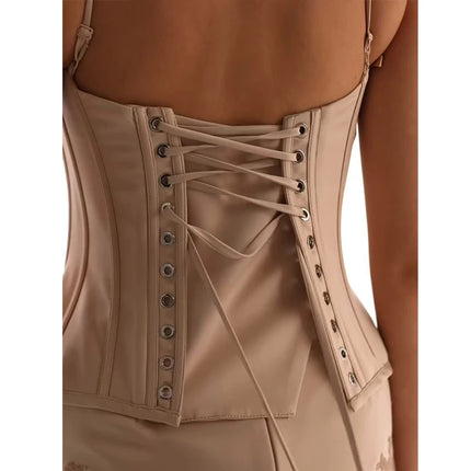 2025 Lace Corset Mini Set – Sexy Sleeveless Bandage Party Look
