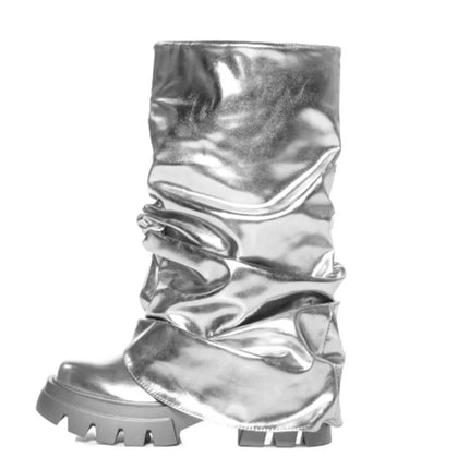 Women’s Mid-Calf Platform Pleated Boots