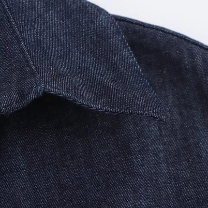 ETJ 2025 Denim Midi Dress – 1975 Retro Slim Fit with Lapel