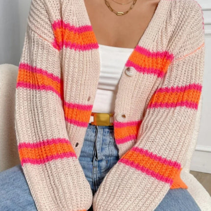 Women’s Loose Striped Knit Cardigan