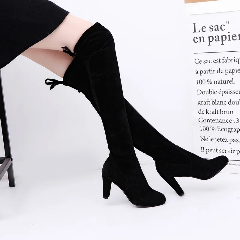 Winter 2024 Over-The-Knee Stretch High Heel Boots