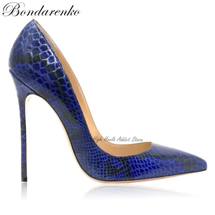 Python-Print Women’s Pointed-Toe Stiletto Pumps