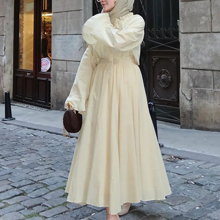 Ruffle Flare Sleeve Set – Lace-Up Shirt & Pleated High-Waist Skirt