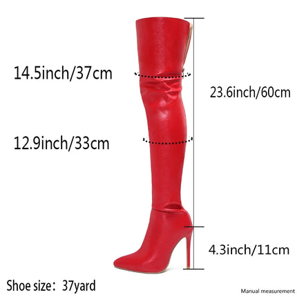 Black Over-The-Knee Stiletto Boots – 11cm Heels