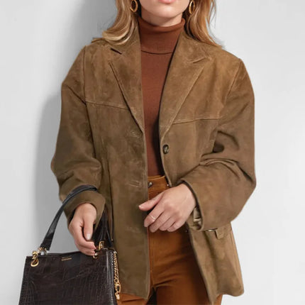 2025 Autumn Suede Jacket – Casual Single-Breasted Street Coat